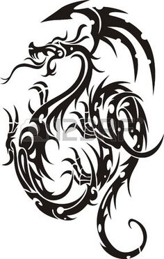 236x371 Tribal Tattoo Dragon Royalty Free Stock Photo