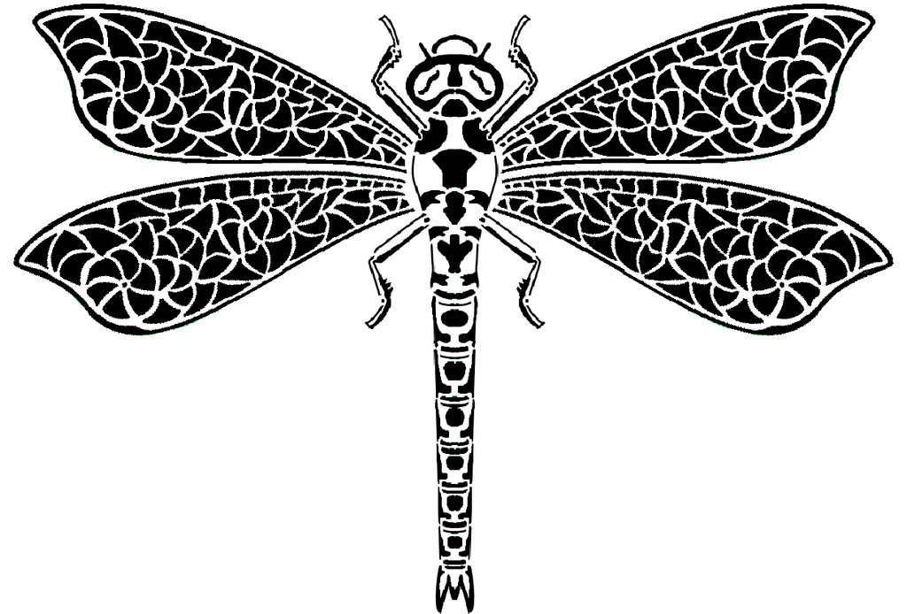 1024x694 Black And White Dragonfly Stencil By Roze N Thawn