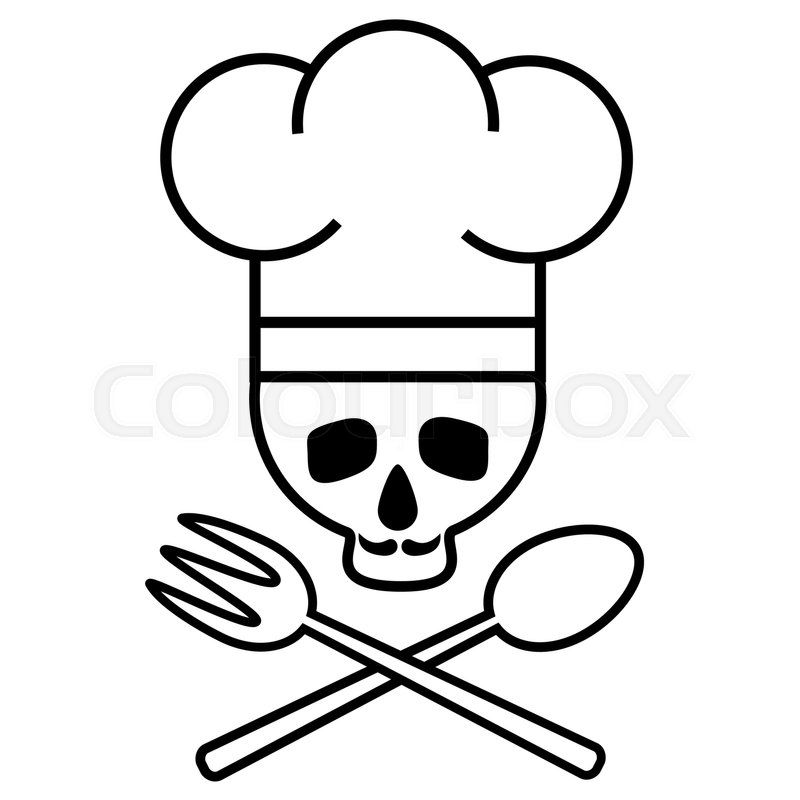 800x800 Ornate Chef Hat With Spoon And Fork Icon For Menu. Drink Art