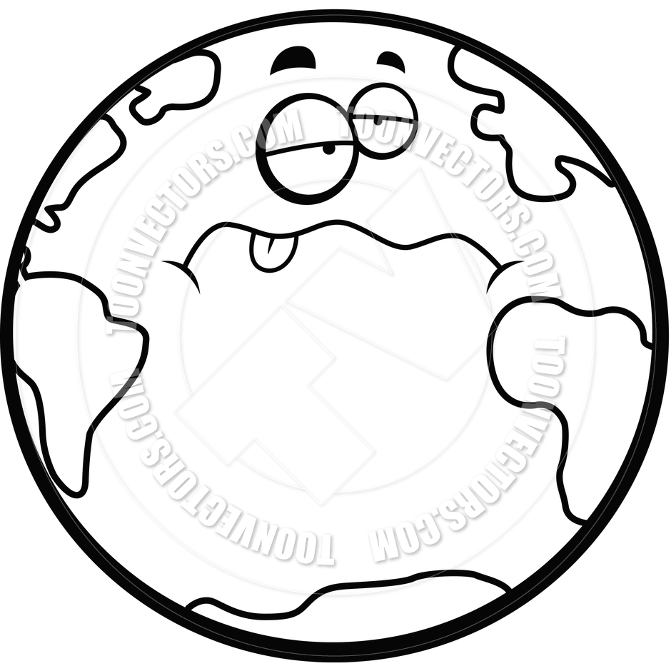940x940 Sick Earth (Black And White Line Art) By Cory Thoman Toon