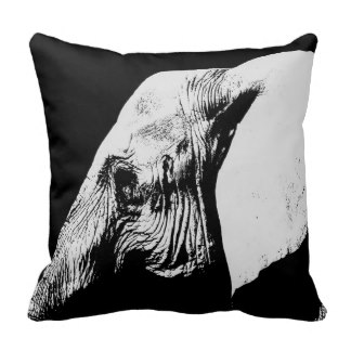 324x324 Black And White Elephant Pillows