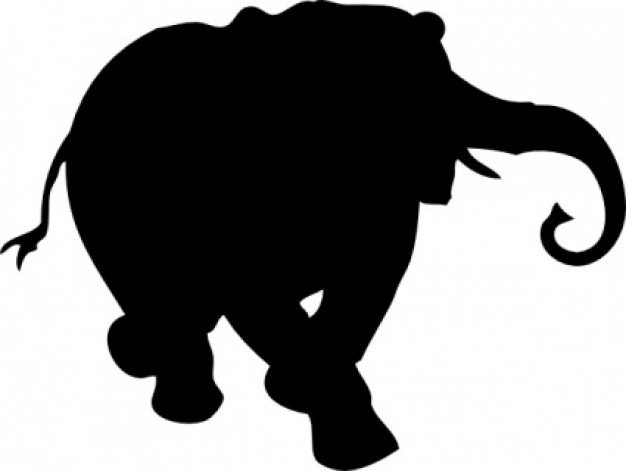 626x471 Black And White Elephant Drawing Silhouette Download Free Animal