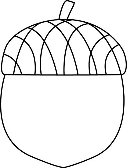 416x550 Black And White Acorn Clip Art