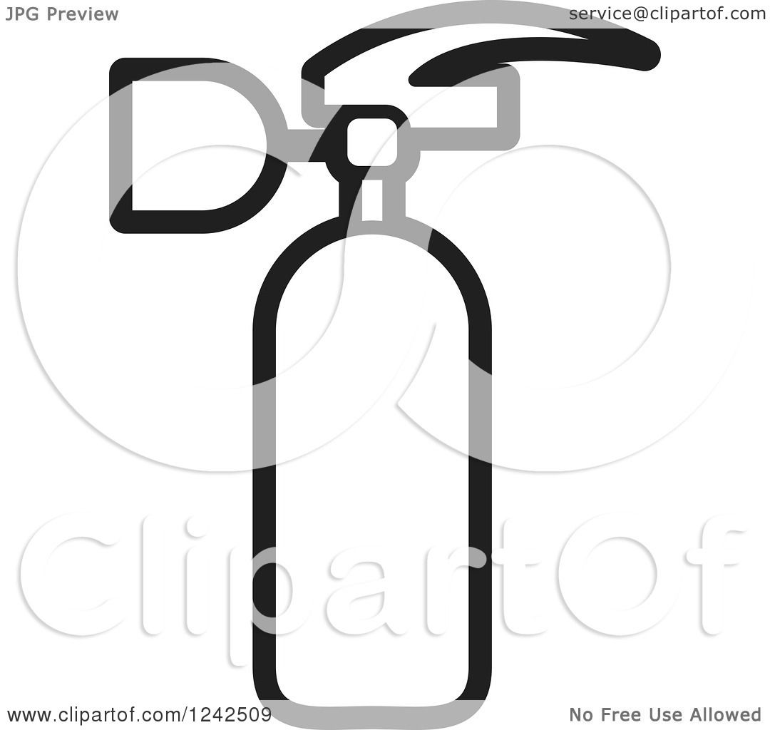1080x1024 Clipart Of A Black And White Fire Extinguisher