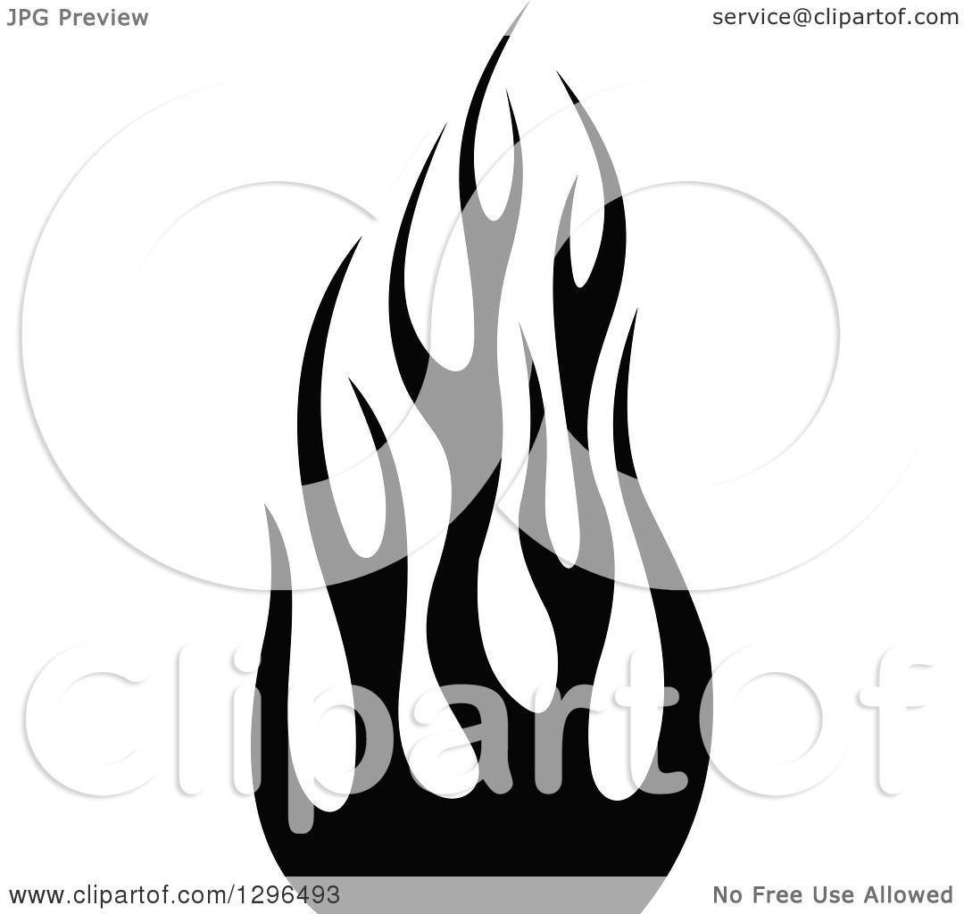 1080x1024 Clipart Of A Black And White Tibal Fire Tattoo Design Element 6