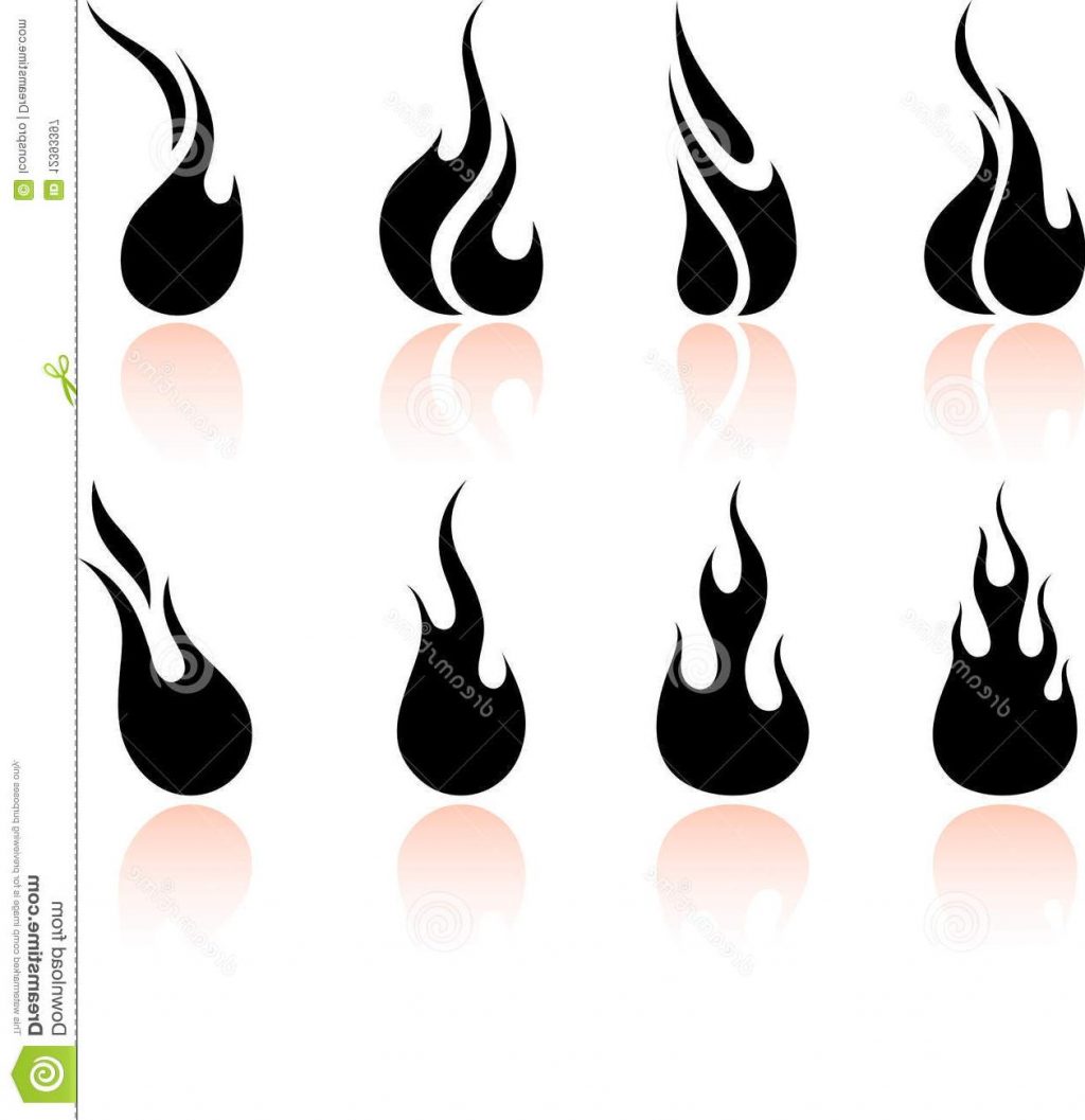 1024x1057 Top 10 Black And White Fire Clipart Flame Drawing