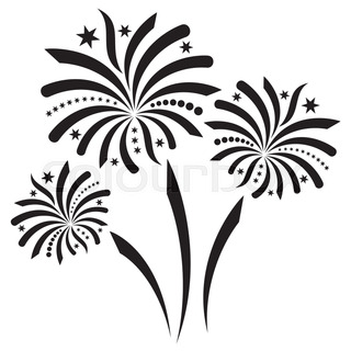 320x320 Vector Black And White Fireworks Background Stock Vector Colourbox