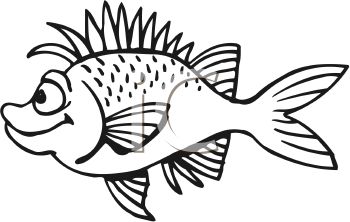 350x222 Cartoon Black And White Fish