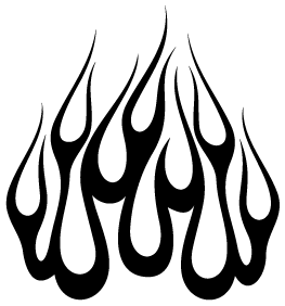 263x282 Bumper Stickers Gt Flame 02 (Black And White)
