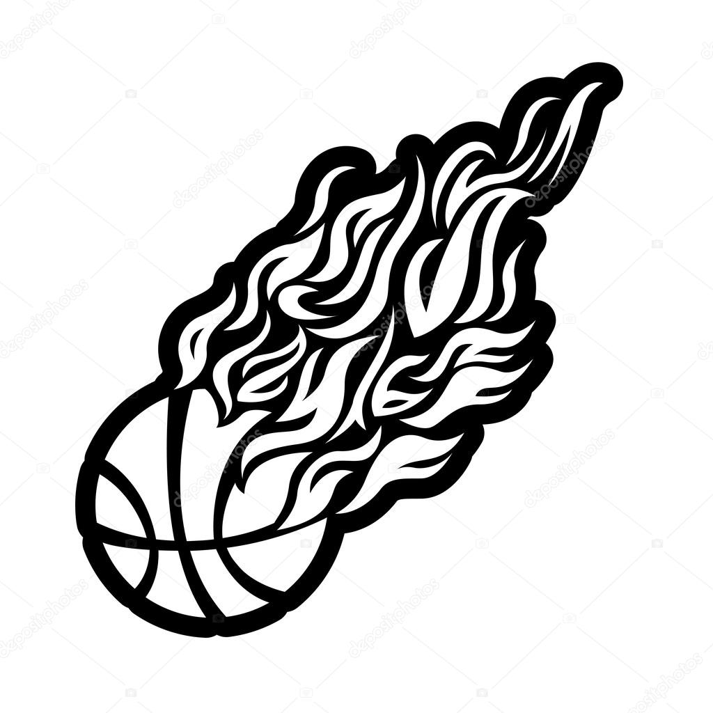 1024x1024 Vector, Flame, Fire, Ball, Black, Basketball, Symbol, Icon