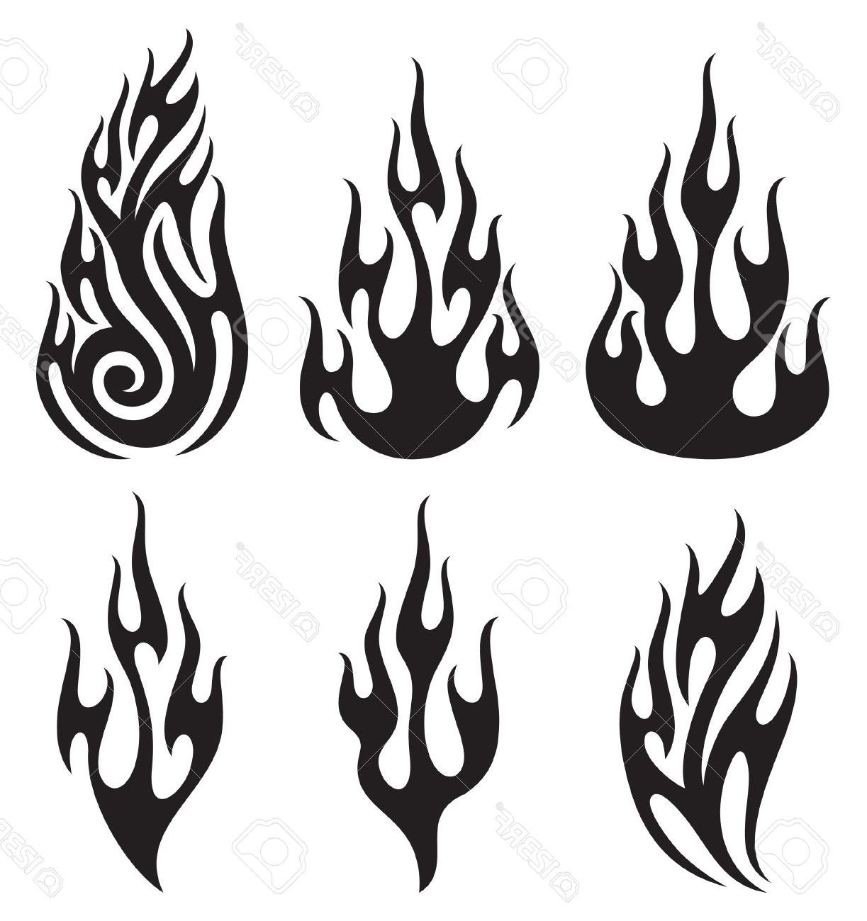1223x1300 Best Hd Set Of Vector Flames Stock Black White Flame Drawing