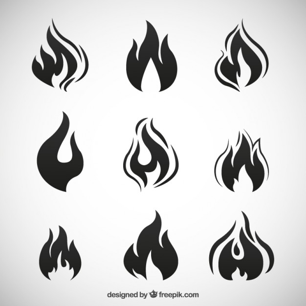 626x626 Black Fire Flames Vector Free Download