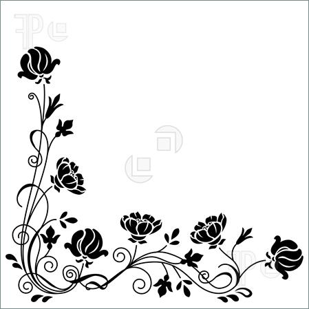 Black And White Flower Border | Free download on ClipArtMag