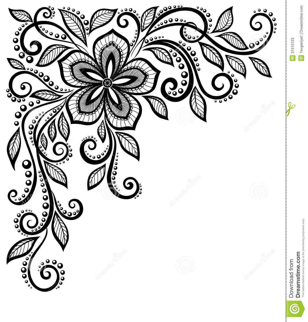 1247x1300 Black Lace Border Clipart