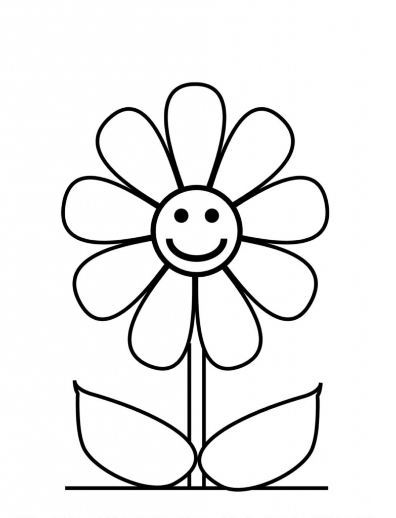 783x1024 Simple Drawing Flowers Black And White Flower Drawing Clipart