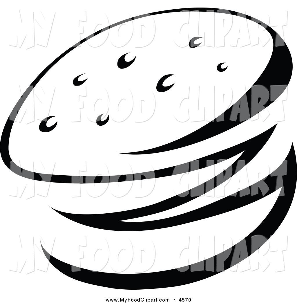 1024x1044 Food Clip Art Of A Black And White Hamburger By Cidepix