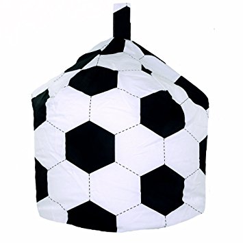 355x355 Children's Cotton Black Amp White Football Bean Bag With Filling