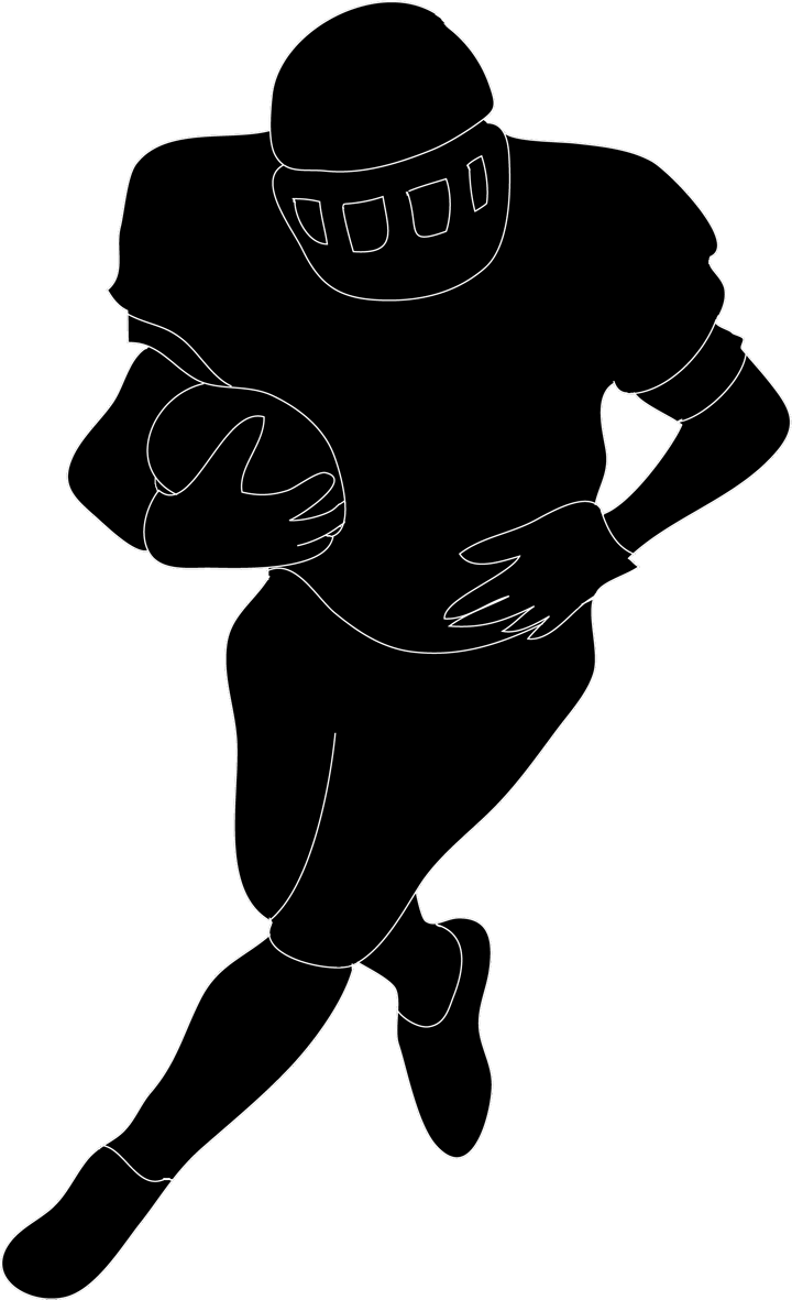 720x1181 Football Black And White Football Player Clipart Black And White