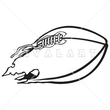 361x361 Sports Clipart Image Of Black White Tearing Football Ripped