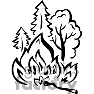 Black And White Forest Clipart