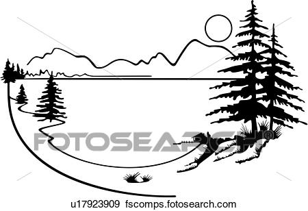 450x308 Clip Art Of , Illustrated Panels, Wilderness, Country, Forest