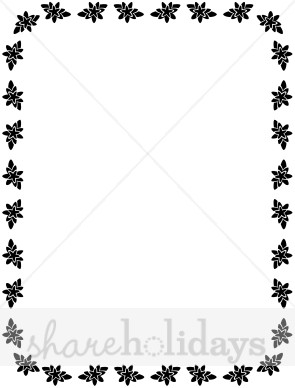 295x388 Black And White Poinsettia Frame Christmas Borders
