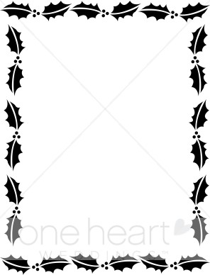296x388 Black And White Whimsical Holly Frame Christmas Wedding Borders