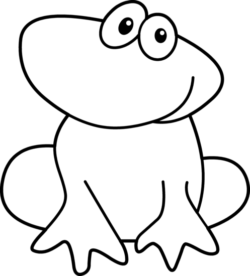 497x550 Black And White Cute Frog Clipart