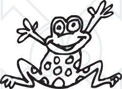 250x183 Clipart Black And White Frog Jumping