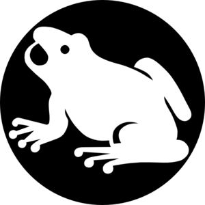 300x300 White Frog Silhouette With Black Background Clip Art