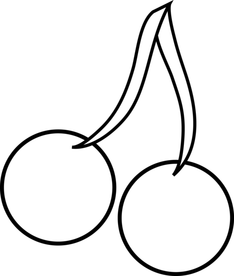 466x550 Two Cherries Line Art