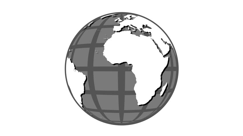 852x480 Black And White Spinning Globe Stock Footage Video 6023744
