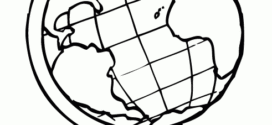 272x125 Black And White Globe Clip Art