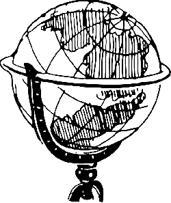 Black And White Globe Outline