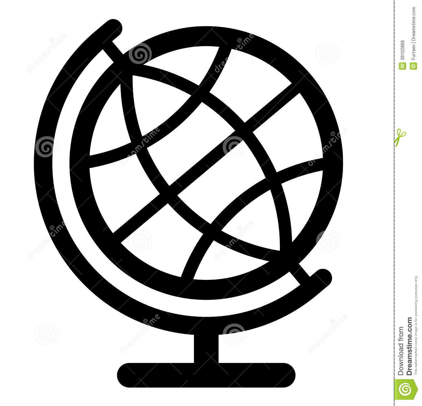 Black And White Globe Outline | Free download on ClipArtMag