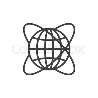 320x320 Vector Black And White Globe Icon. Global Design Concept. Globe