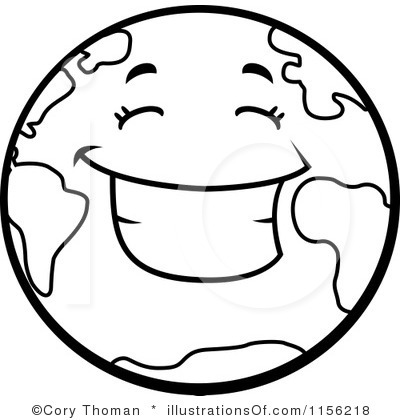 400x420 Black And White Globe Clipart