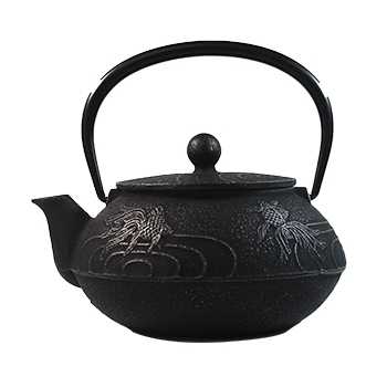 350x350 Black Amp Silver Goldfish Cast Iron Teapot