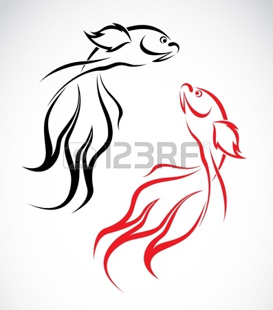 397x450 Image Of An Goldfish On White Background Royalty Free Cliparts