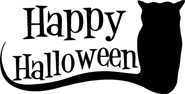 600x307 Happy Halloween Clip Art Black And White The Art Mad