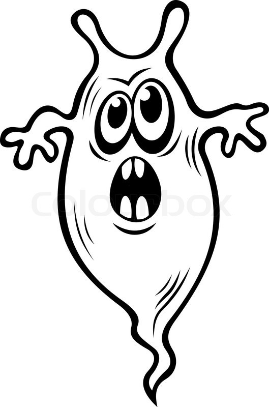 529x800 Scary Black And White Halloween Ghost Waving Its Arms And Yelling