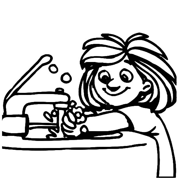 600x600 Hand Washing Clipart Black And White
