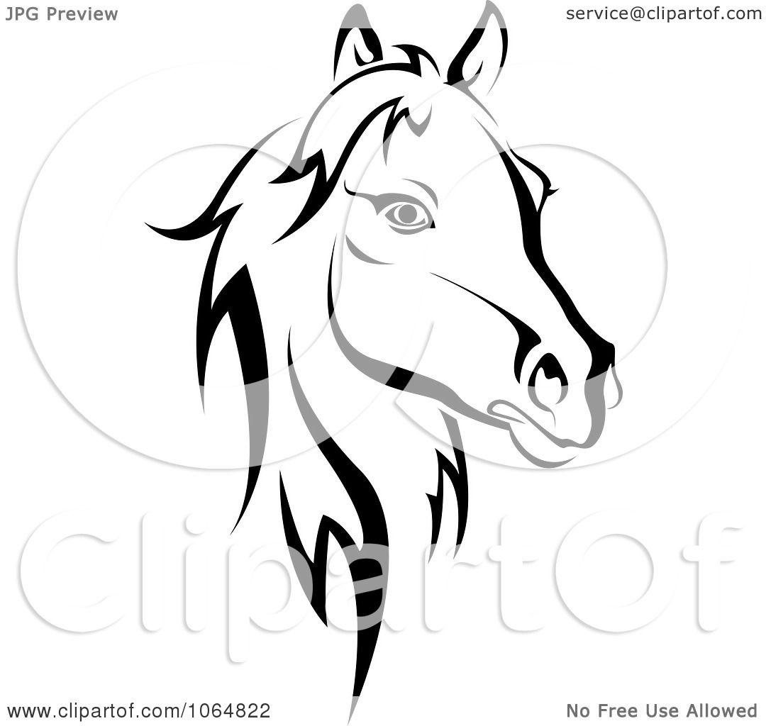 1080x1024 Clipart Horse Head Logo In Black And White 2