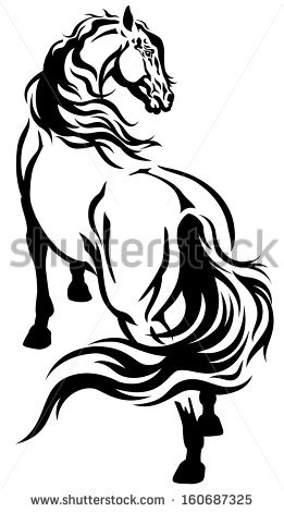 Black And White Horse Drawings 