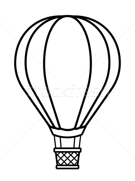 450x600 Vector Illustration Of Silhouette Hot Air Balloon Vector