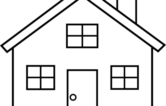 550x350 Black And White House Clipart