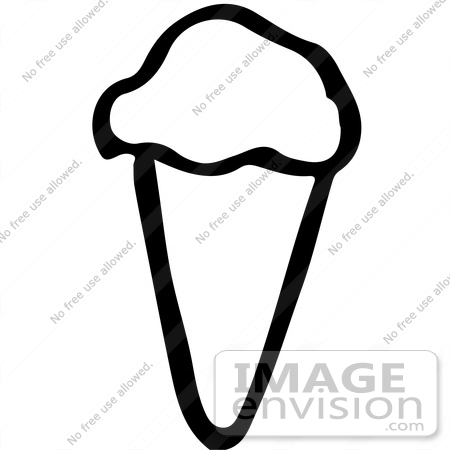 450x450 Clipart Of An Ice Cream Cone In Black And White