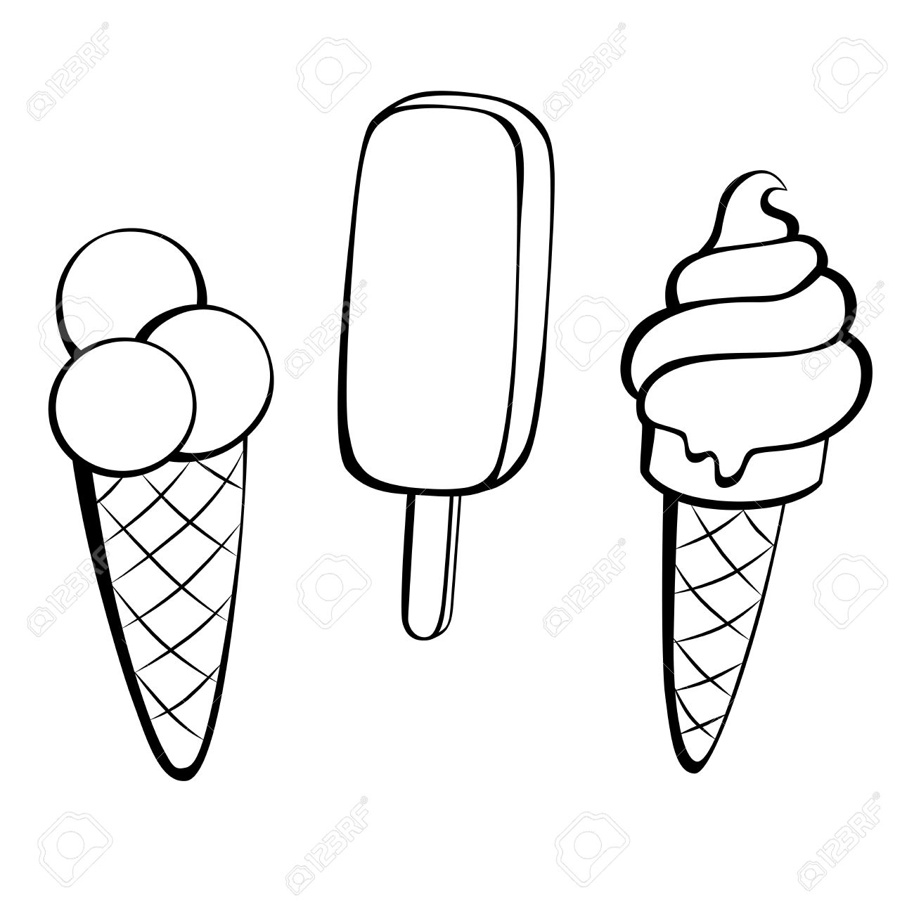 List 96+ Pictures Black And White Ice Cream Cone Clipart Excellent