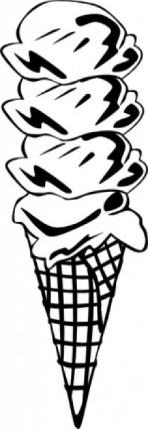 217x626 Double Scoop Ice Cream Cone Clipart