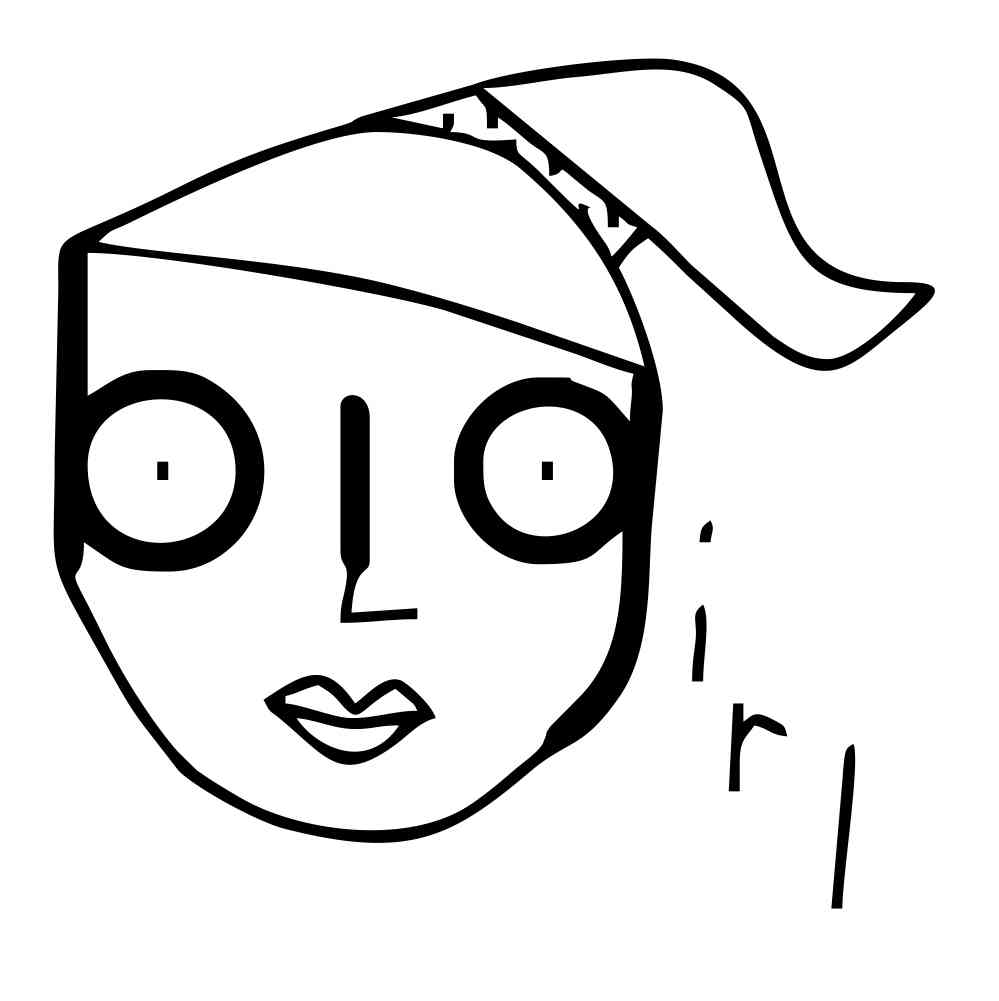 999x1001 Big Girl 2 Character White Key Chain (Black Graphic)